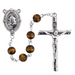 8mm Brown Wood Sacred Heart Rosary