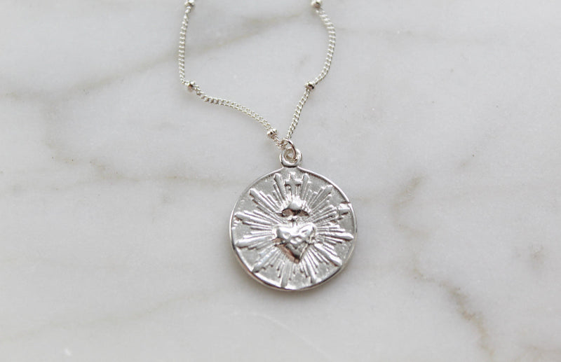 Sacred Heart minimalist version in silver