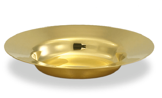 6⅜-Inch Deep Well Paten, 24K Gold Plated, Satin Back