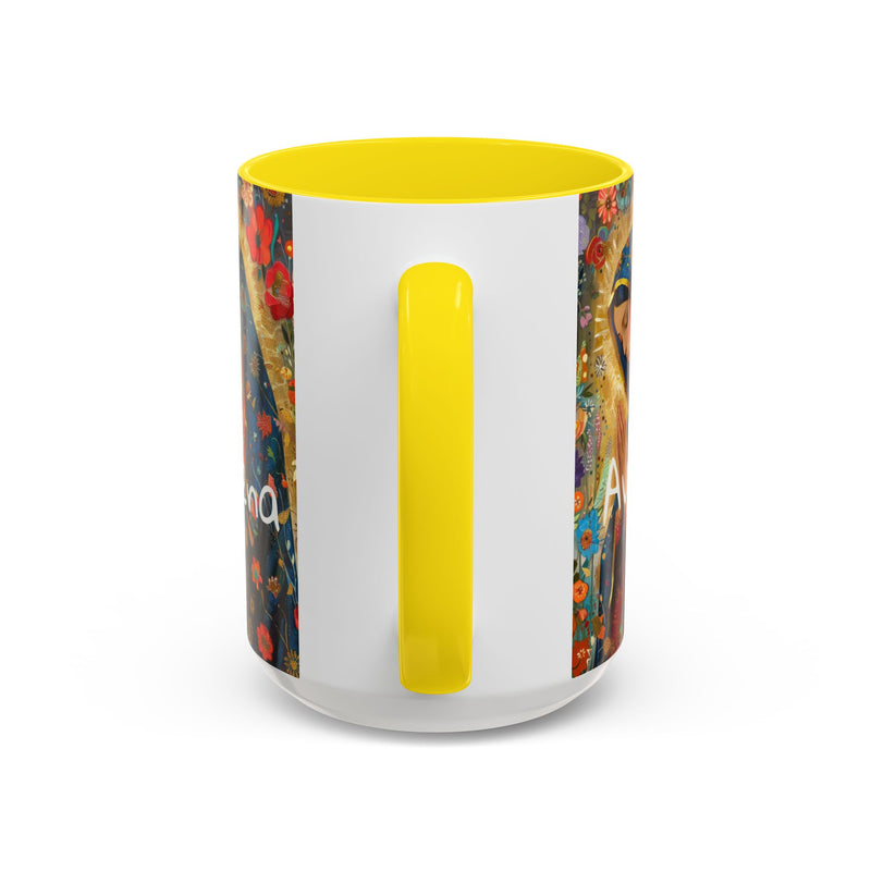 Our Lady Accent Coffee Mug – Ave Maria Gratia Plena Prayer Design (11/15oz)