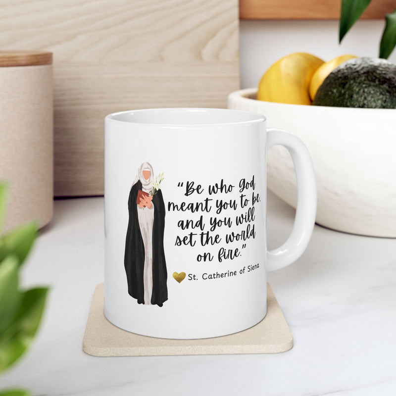 "Be Who God Meant You to Be" Catholic Coffee Mug