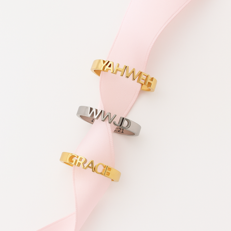 YAHWEH Ring in Gold, Silver & Rose Gold