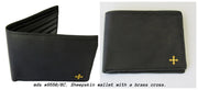 9550BC - Leather Wallet with Brass Cross Design