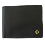 9550/BC - Leather Wallet with Brass Cross Design