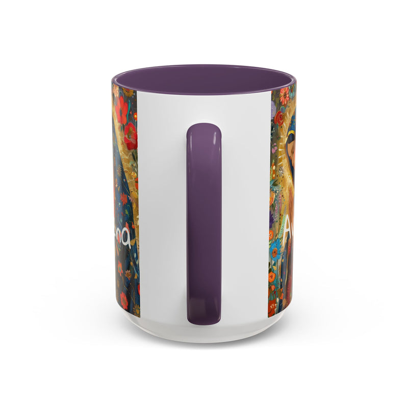 Our Lady Accent Coffee Mug – Ave Maria Gratia Plena Prayer Design (11/15oz)