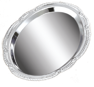 Polished Chrome Liturgical Tray, 9 x 6-1/2 Inches