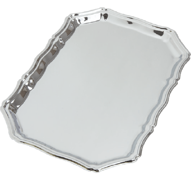 Chrome Liturgical Tray for Altars and Offerings, 9-3/4 x 7 Inches