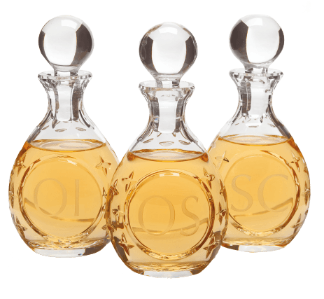 3-Piece Lead Crystal Chrismal Set with Etched Holy Oil Initials