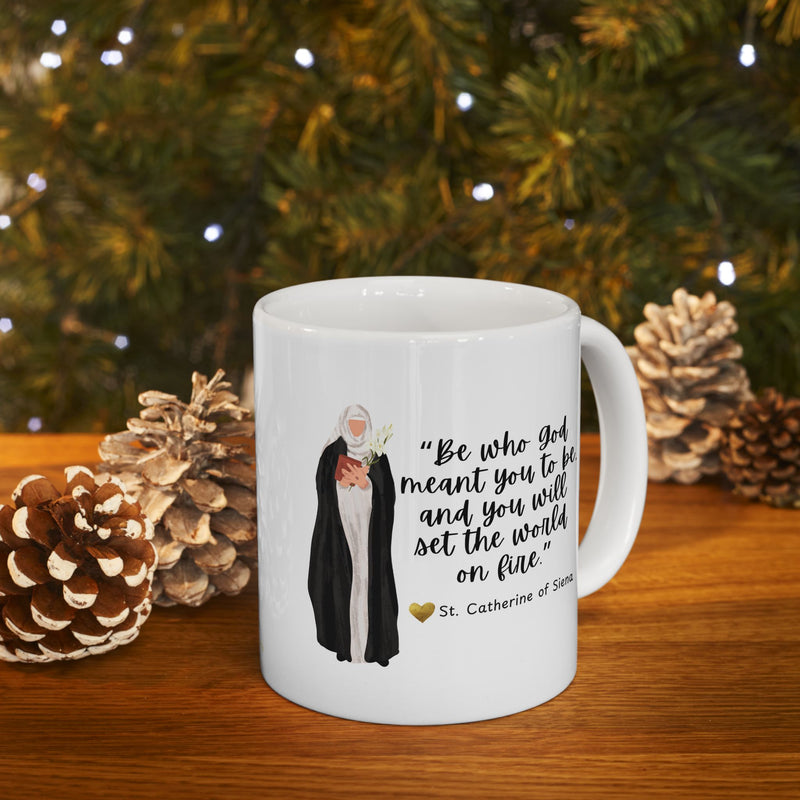 "Be Who God Meant You to Be" Catholic Coffee Mug