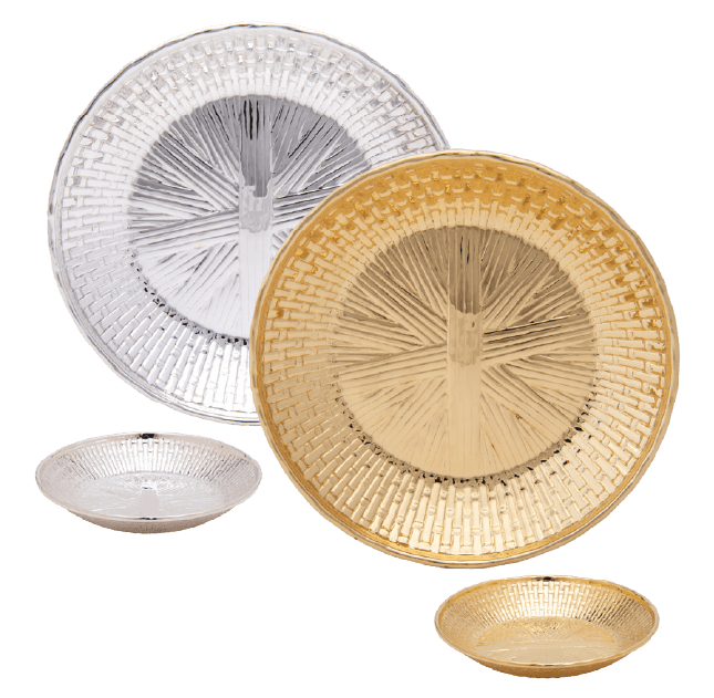 Gold Basket Weave Communion Tray, 250 Hosts