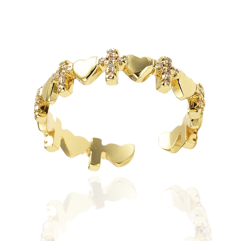 Everlasting Love Adjustable Ring in Gold & Silver