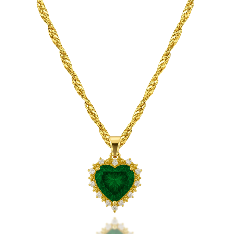 Kind Hearted Necklace in Emerald