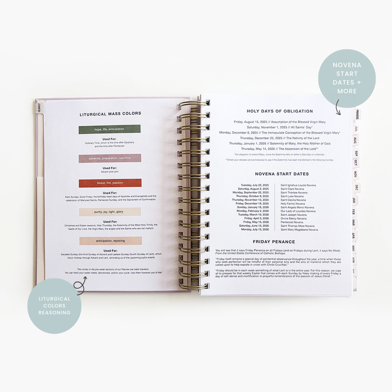 2026 Calendar Year Catholic Liturgical Planner // Mini Layout