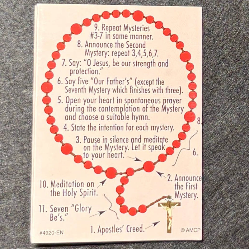 Jesus Rosary Prayer Card Pamphlet
