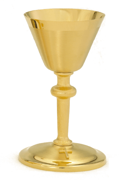 24K Gold-Plated Ciborium with Lid, 8-1/2 Inch | Satin Finish
