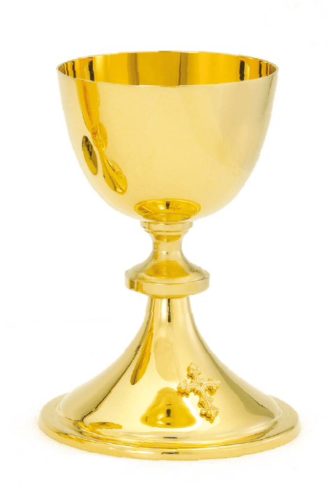24K Gold-Plated Chalice Set with Paten, 7-1/4 Inch | High Polish