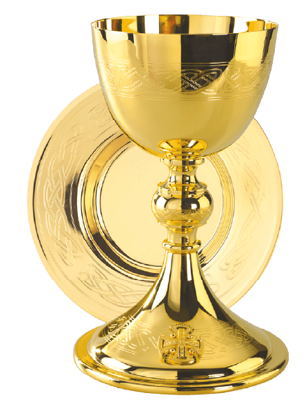 24K Gold Chalice and Deep-Well Paten Set