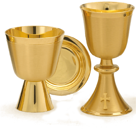 24K Gold Chapel Chalice & 3-1/4-Inch Well Paten