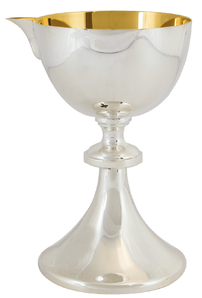 Silver-Plated Chalice with Pouring Spout & Gold-Lined Cup, 12 oz.