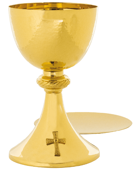 Hammered Finish Chalice with Scale Paten – A-766G