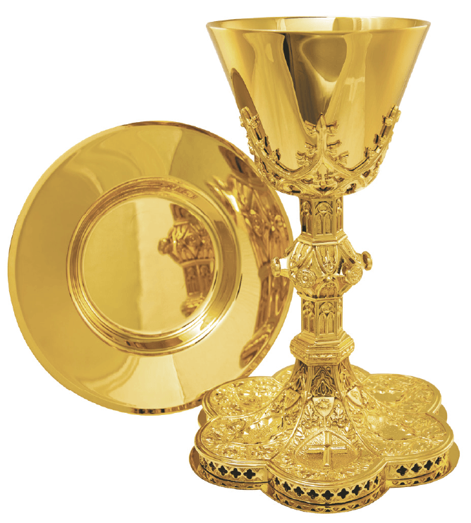 High-Polish Chalice with 6-3/8-Inch Well Paten