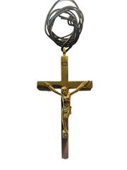 ACC1 Antique Solid Brass Crucifix Necklace