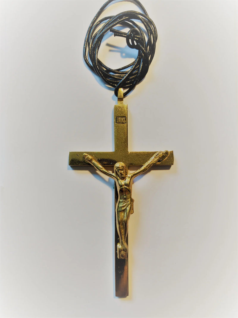ACC1 Antique Solid Brass Crucifix Necklace