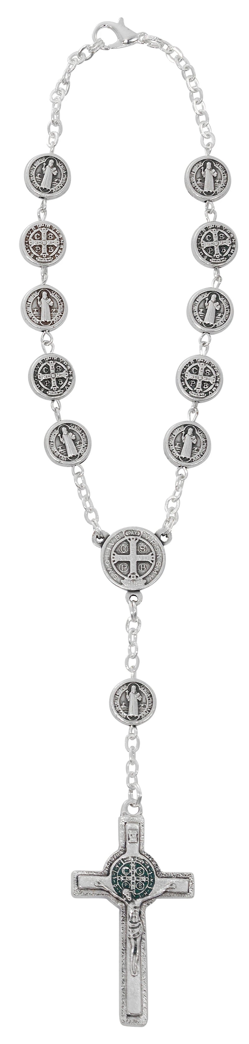 All Metal St. Benedict Auto Rosary – Hang Card | Made in Italy