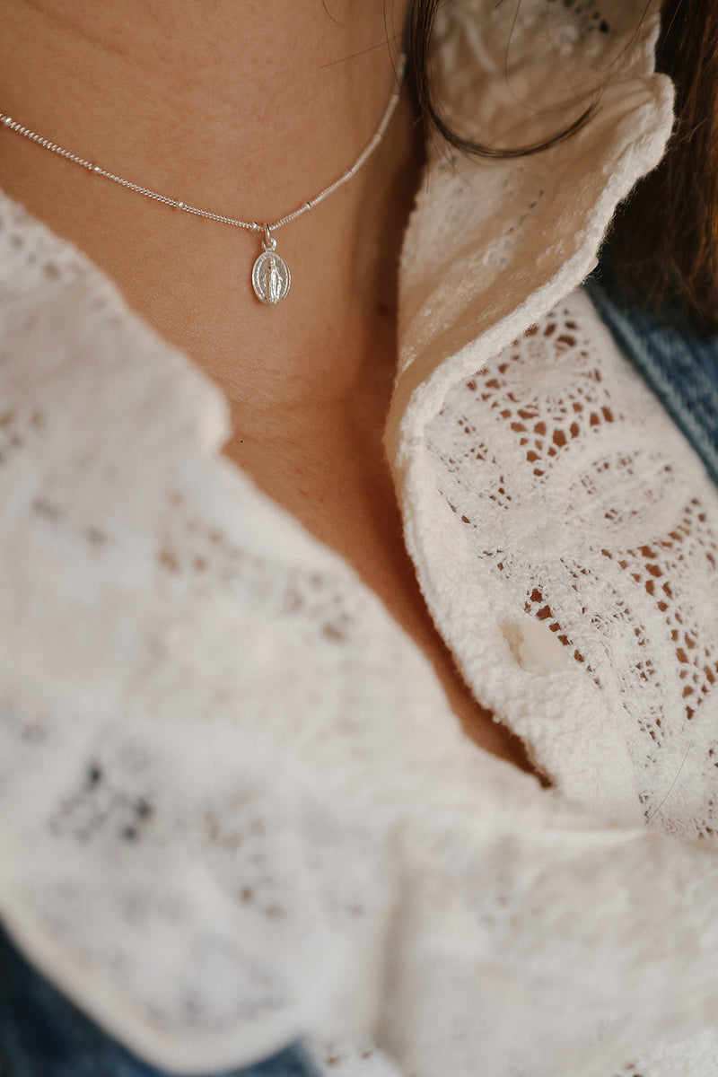 Miraculous Medal Necklace in 925 Sterling Silver