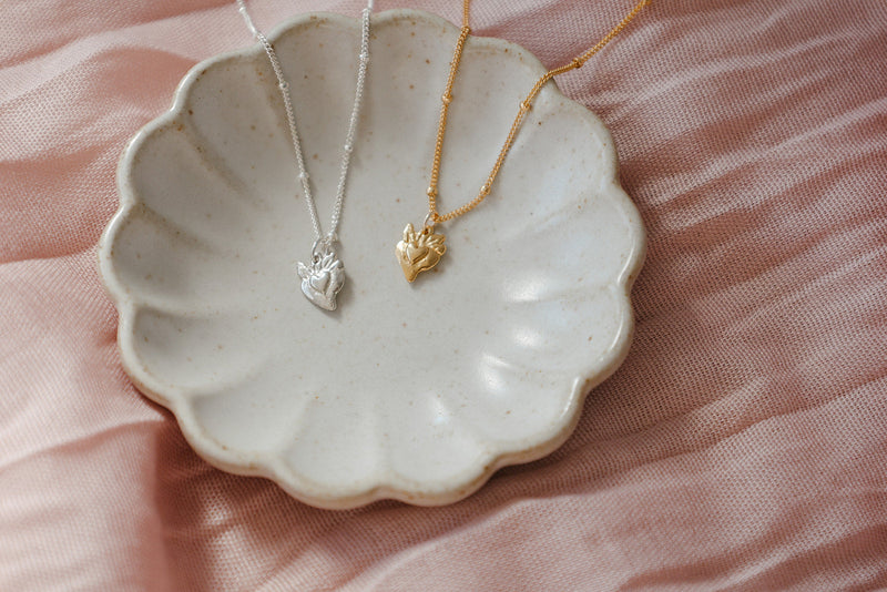 Tiny Sacred Heart Necklace