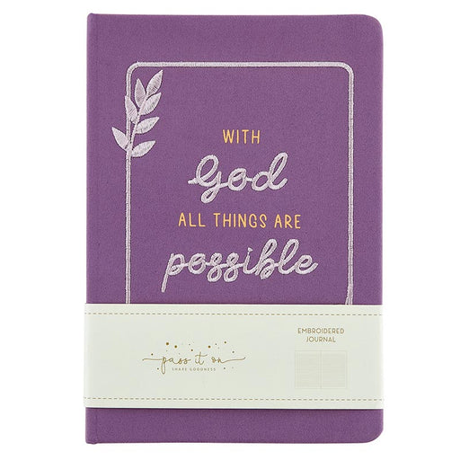 All Things Are Possible Embroidered Journal - 4 Pieces Per Package
