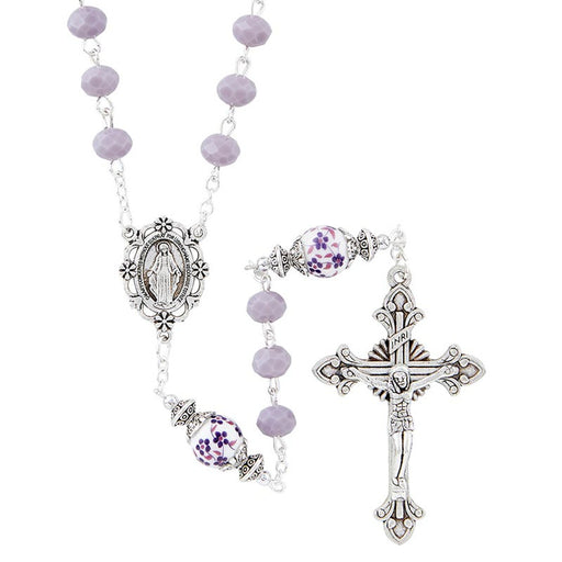 Amethyst Florentine Collection Rosary With Miraculous Center
