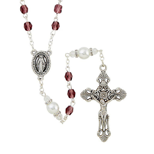 Amethyst Gift of New Life Collection Rosary With Miraculous Center