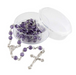 Amethyst Glass Bead Rosary with Madonna Centerpiece - 12 Pieces Per Package