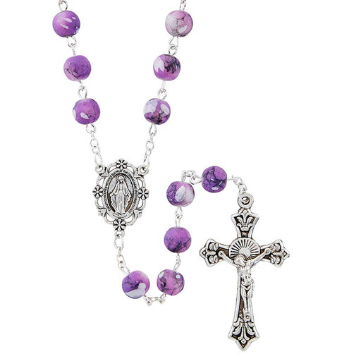 Amethyst Massa Collection Rosary With Miraculous Center