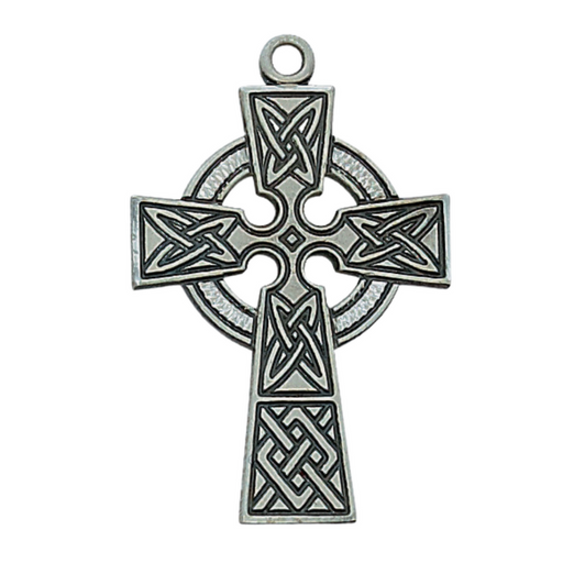 Antique Silver Celtic Cross w/ 24" Rhodium Plated Chain Cross Necklace Cross for Protection Necklace for Protection Cross Necklaces