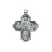 Antique Silver Four Way Medal with 24" Rhodium Chain