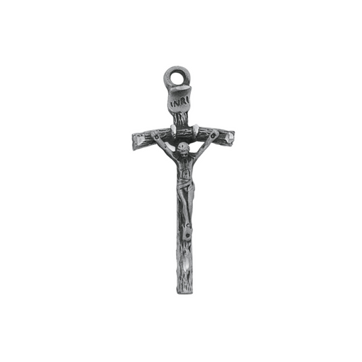 Antique Silver Papal Crucifix w/ 24" Rhodium Plated Chain Crucifix Crucifix Symbolism Catholic Crucifix items