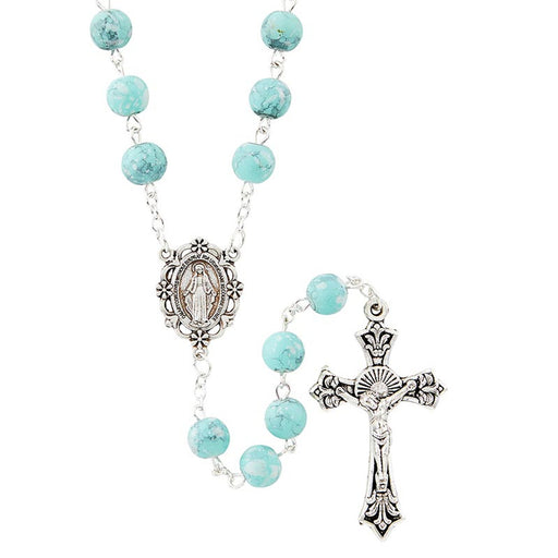 Aqua Massa Collection Rosary With Miraculous Center