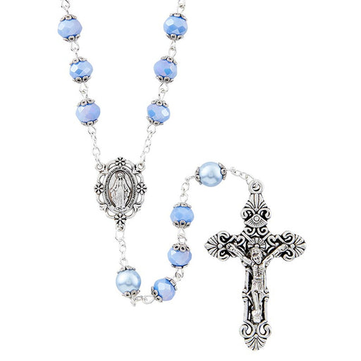 Aqua Orvieto Collection Rosary With Miraculous Medal