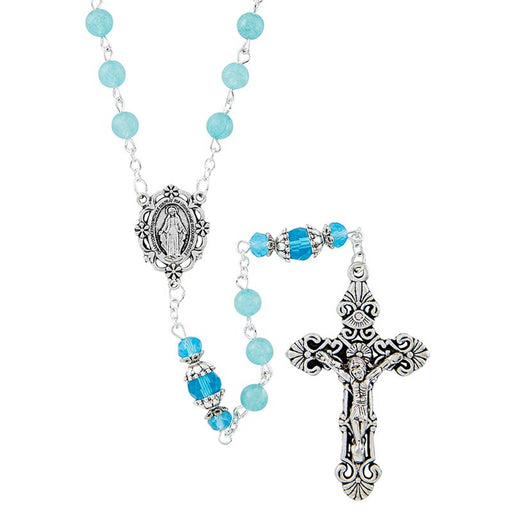 Aqua Ravello Collection Rosary With Miraculous Center