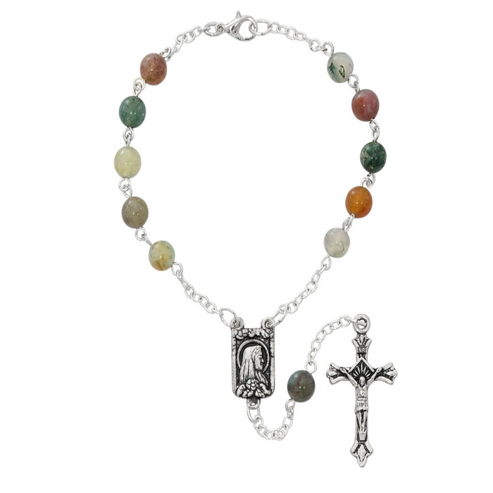 Auto Rosary with 6mm India Agate Beads