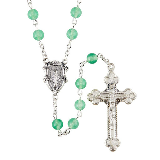 Aventurine Gemstone Rosary with Miraculous Medal Center