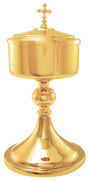 24K Gold Ciborium with Cross Lid, 175 Hosts