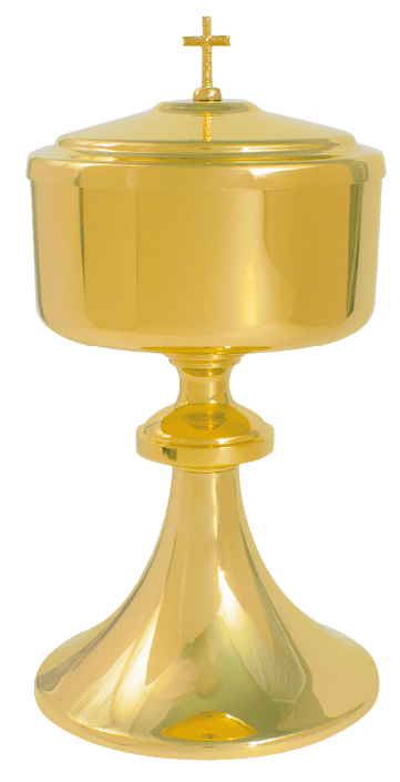 24K Gold Ciborium with Cross Lid, 175 Hosts