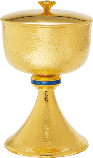 Basket Weave Gold Ciborium with Lapis Blue Node