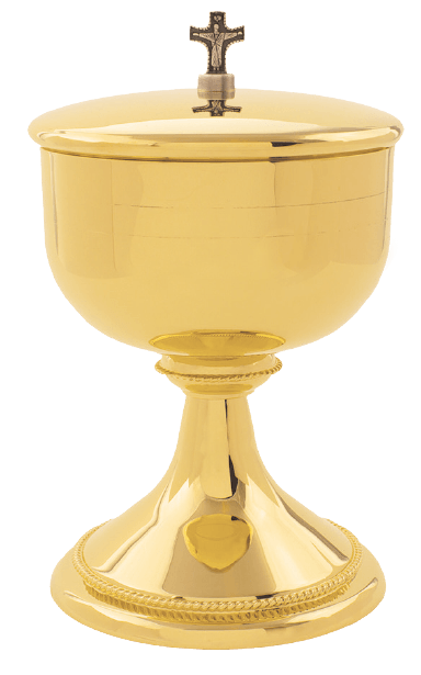 24K Gold-Plated Ciborium with Silver-Ox Cross