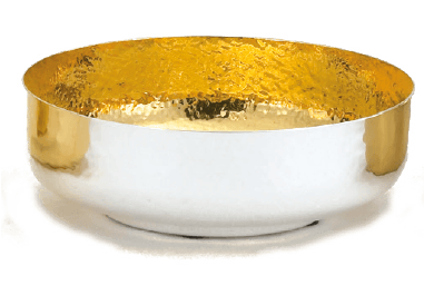 6-1/8 in Silver-Plated Gold-Lined Hammered Open Ciborium