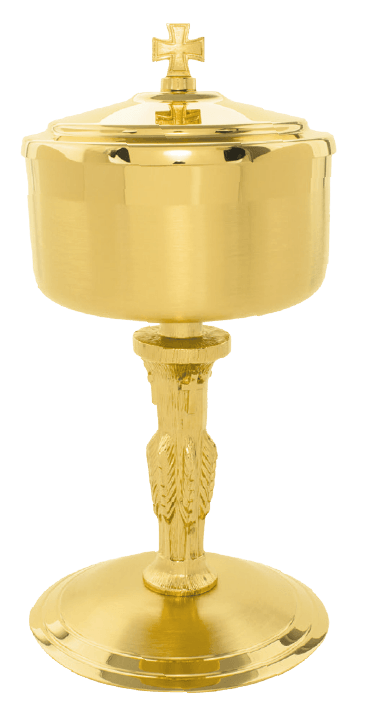 24K Gold-Plated Wheat Ciborium with Satin Finish