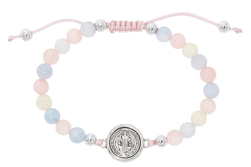 Pastel Glass Bead St. Benedict Bracelet